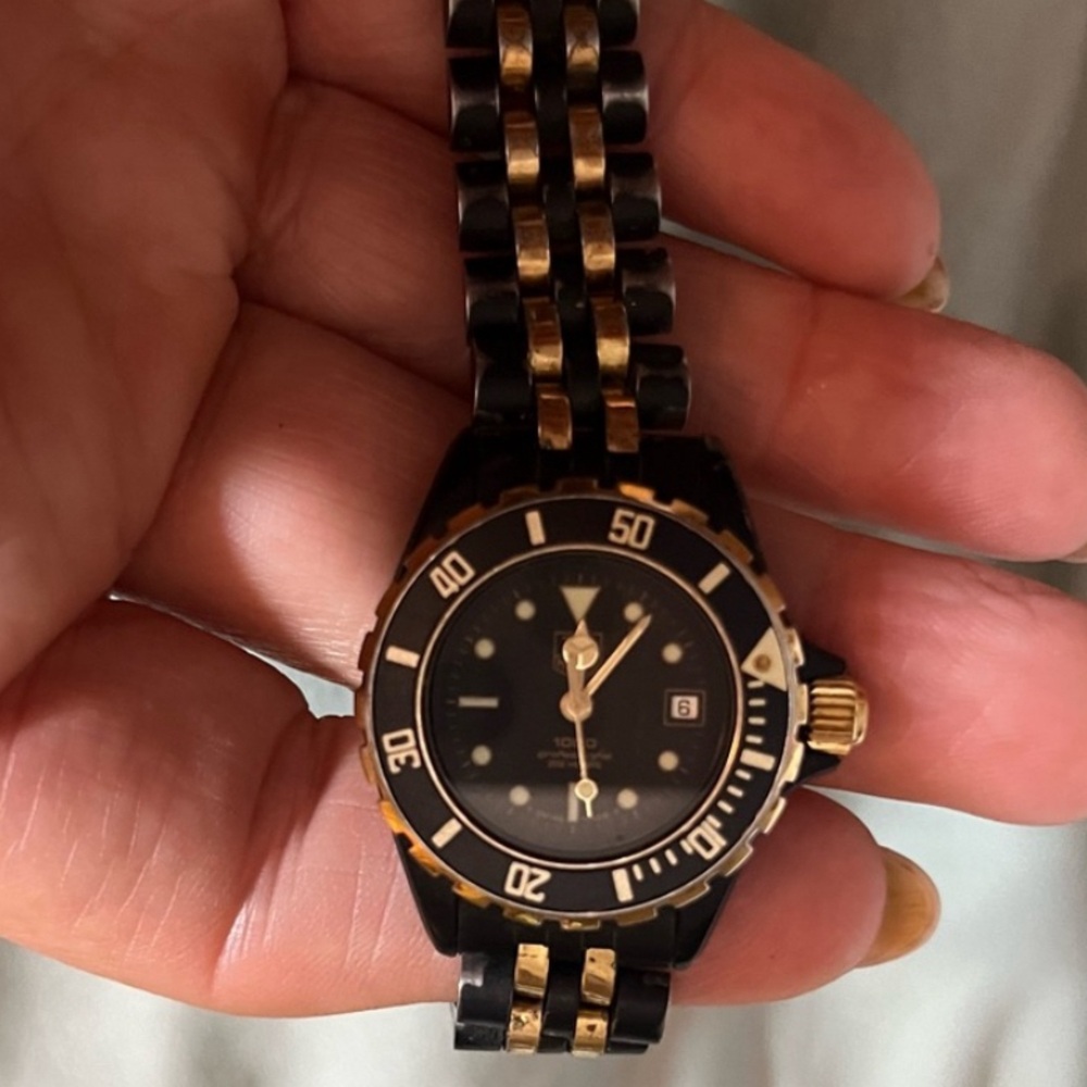 Tag Heuer women's Vintage black and gold Dive watch